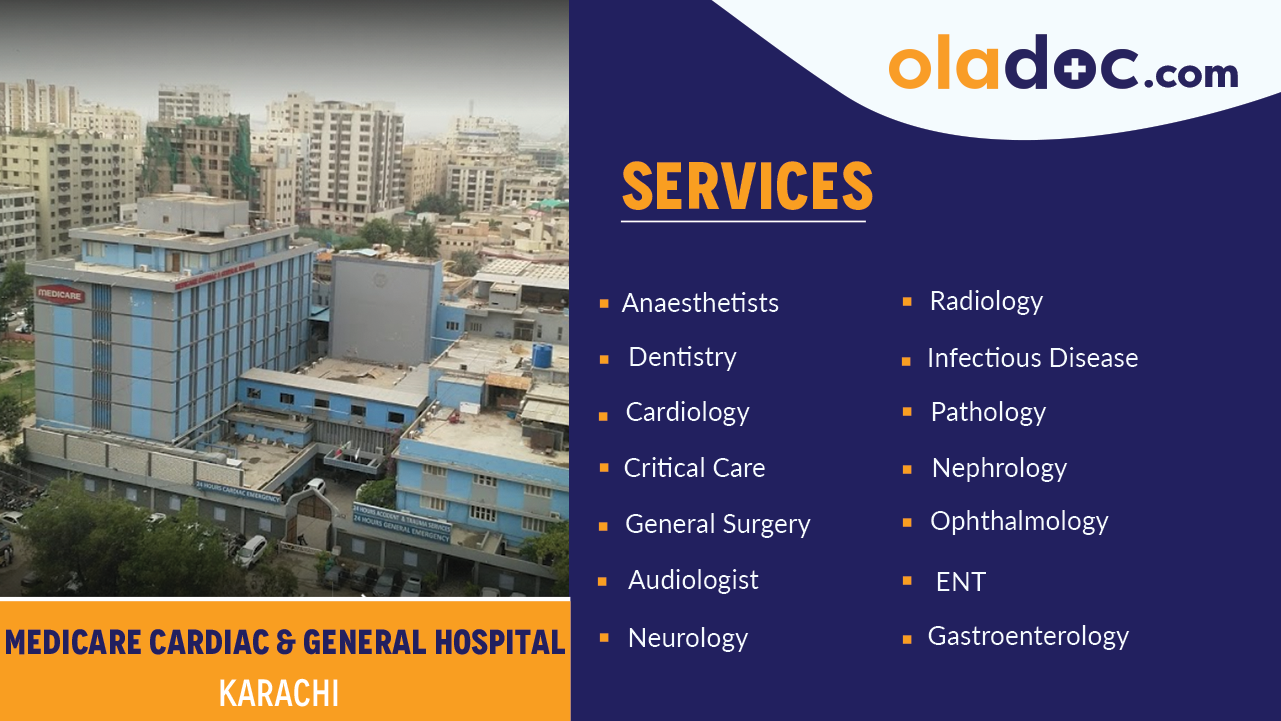 Services Offered by Medicare Cardiac and General Hospital Karachi